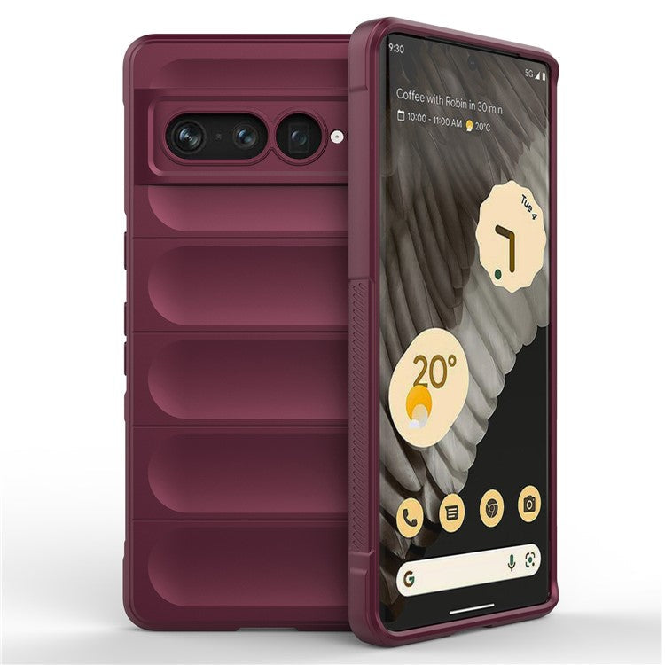 Anti-drop Phone Case For Google Pixel 7 Pro 5G Soft TPU Impact-Resistant Smartphone Back Cover - Wine Red