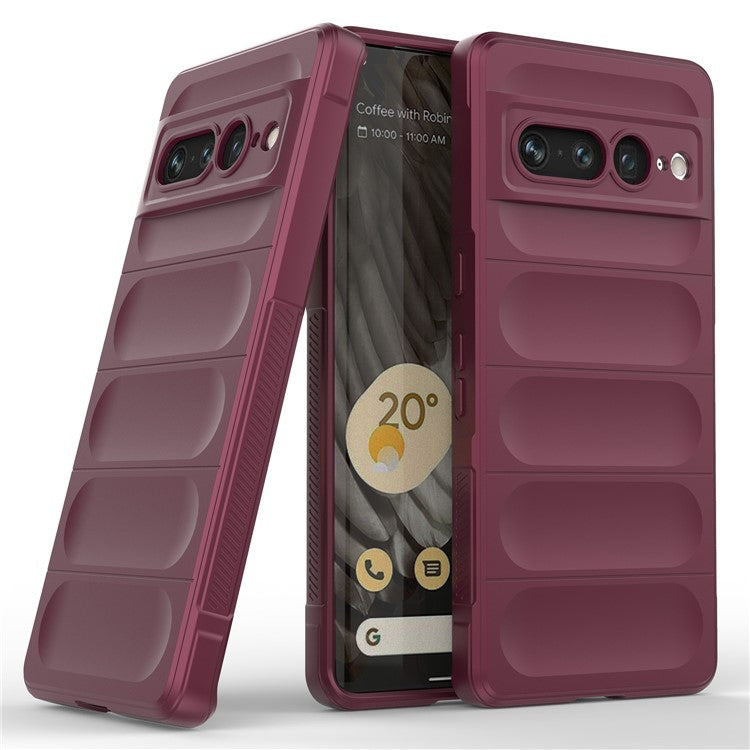 Anti-drop Phone Case For Google Pixel 7 Pro 5G Soft TPU Impact-Resistant Smartphone Back Cover - Wine Red