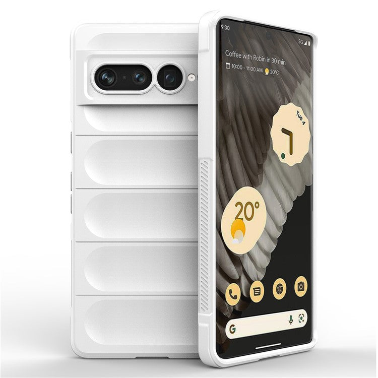 Anti-drop Phone Case For Google Pixel 7 Pro 5G Soft TPU Impact-Resistant Smartphone Back Cover - White