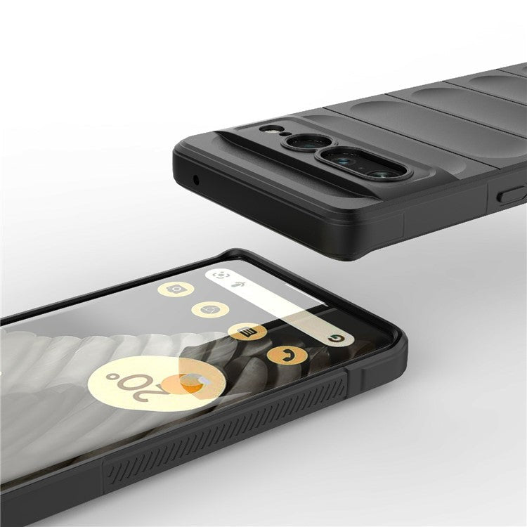 Anti-drop Phone Case For Google Pixel 7 Pro 5G Soft TPU Impact-Resistant Smartphone Back Cover - Dark Grey