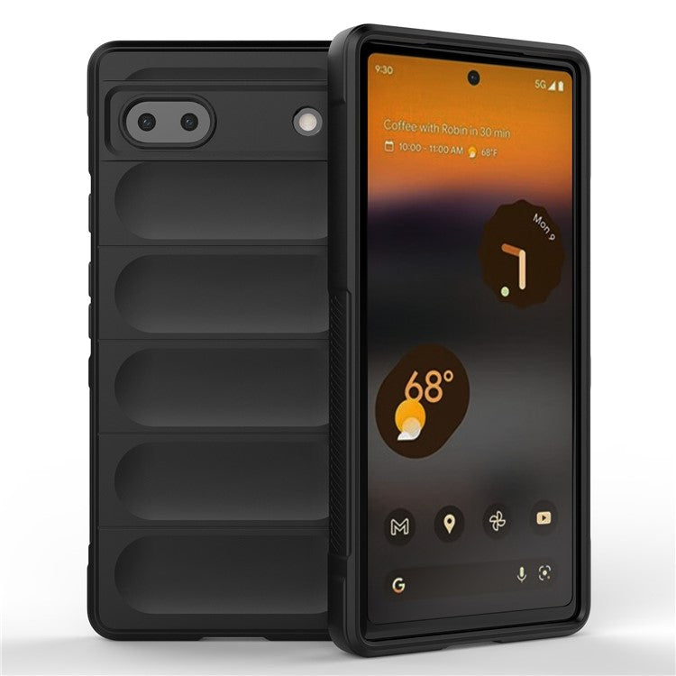 For Google Pixel 6a Soft TPU Anti-fall Phone Case Non-slip Wear-resistant Cell Phone Back Cover - Black