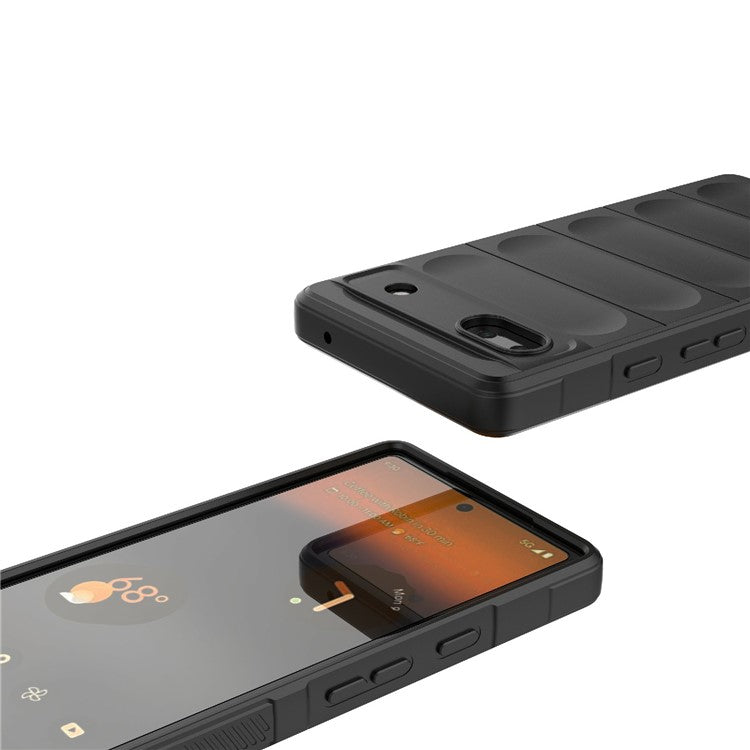 For Google Pixel 6a Soft TPU Anti-fall Phone Case Non-slip Wear-resistant Cell Phone Back Cover - Black