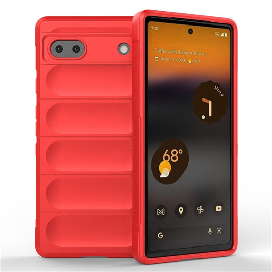 For Google Pixel 6a Soft TPU Anti-fall Phone Case Non-slip Wear-resistant Cell Phone Back Cover - Red