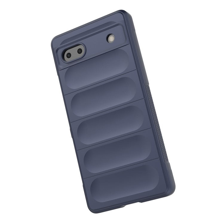 For Google Pixel 6a Soft TPU Anti-fall Phone Case Non-slip Wear-resistant Cell Phone Back Cover - Dark Blue