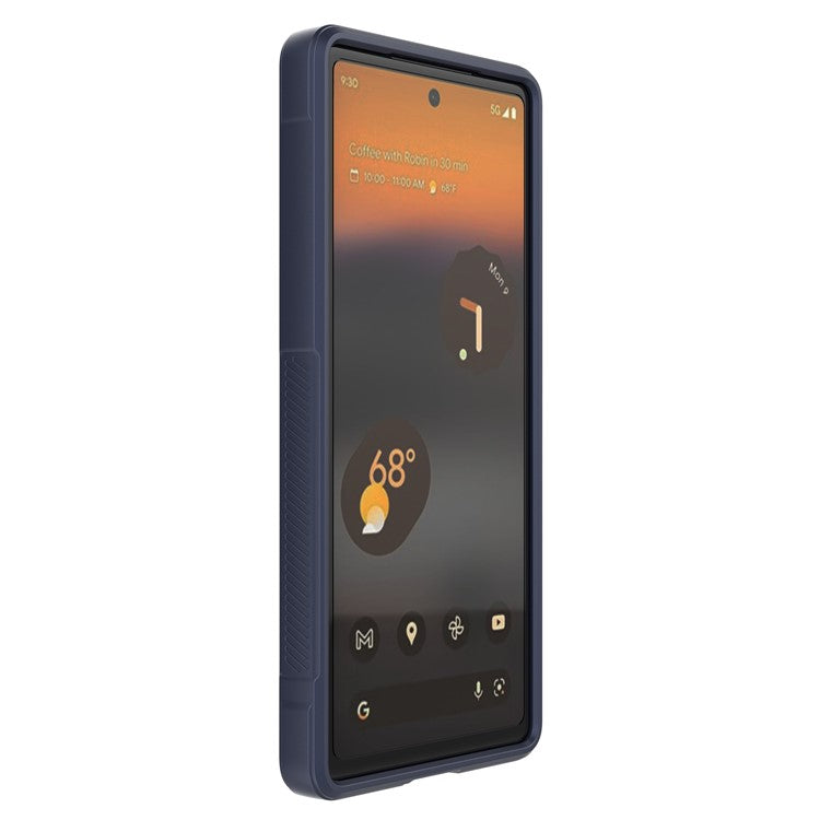 For Google Pixel 6a Soft TPU Anti-fall Phone Case Non-slip Wear-resistant Cell Phone Back Cover - Dark Blue