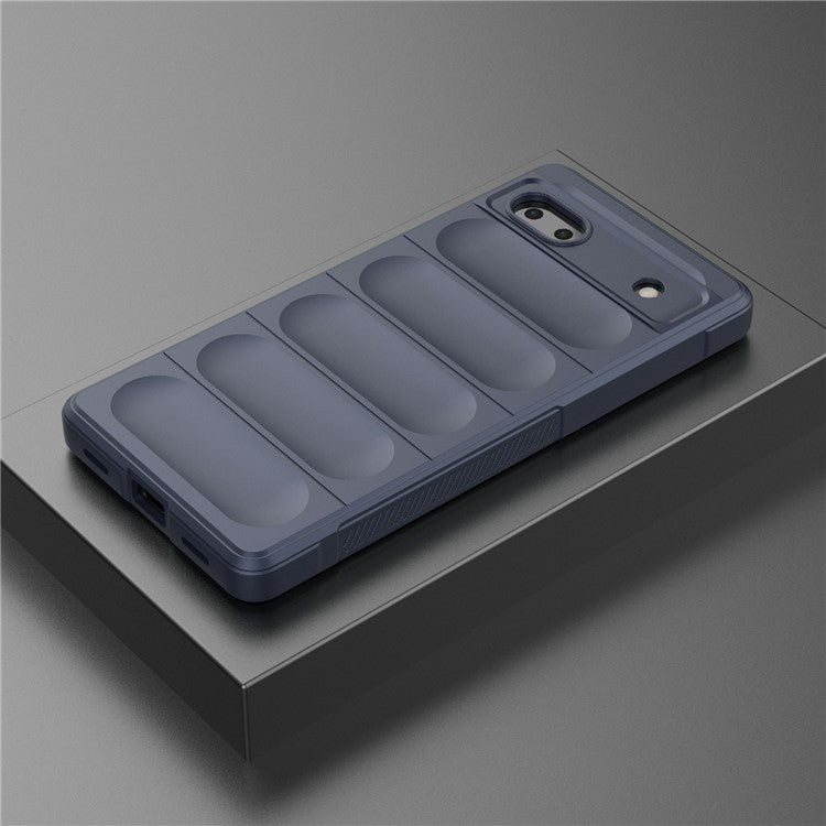 For Google Pixel 6a Soft TPU Anti-fall Phone Case Non-slip Wear-resistant Cell Phone Back Cover - Dark Blue