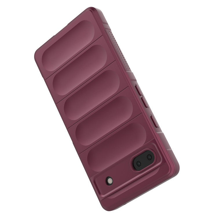 For Google Pixel 6a Soft TPU Anti-fall Phone Case Non-slip Wear-resistant Cell Phone Back Cover - Wine Red