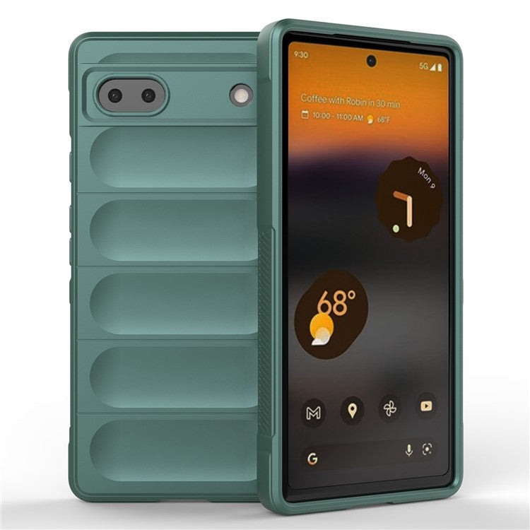 For Google Pixel 6a Soft TPU Anti-fall Phone Case Non-slip Wear-resistant Cell Phone Back Cover - Green