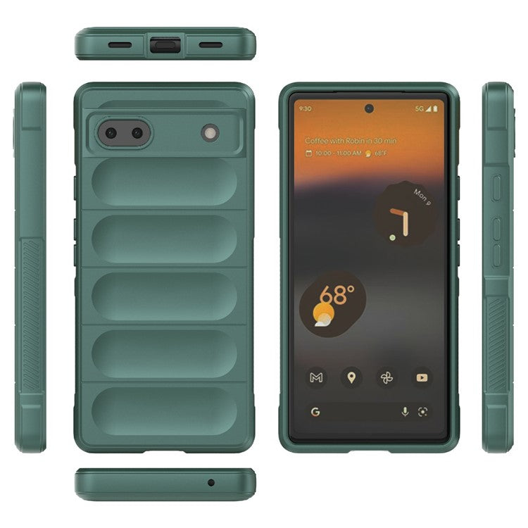 For Google Pixel 6a Soft TPU Anti-fall Phone Case Non-slip Wear-resistant Cell Phone Back Cover - Green