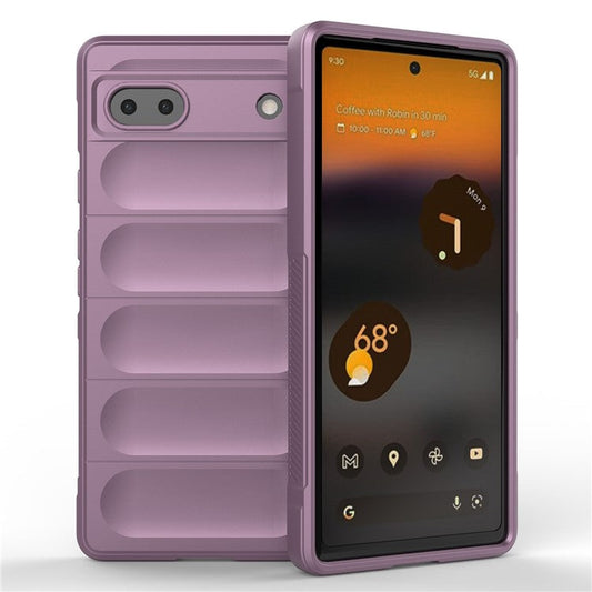 For Google Pixel 6a Soft TPU Anti-fall Phone Case Non-slip Wear-resistant Cell Phone Back Cover - Light Purple