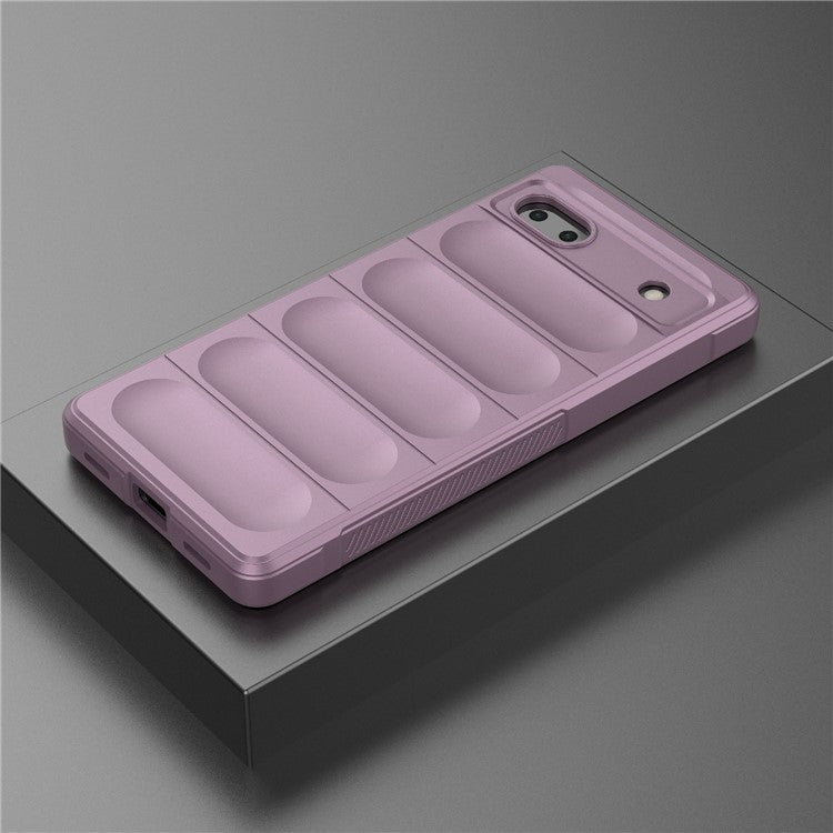 For Google Pixel 6a Soft TPU Anti-fall Phone Case Non-slip Wear-resistant Cell Phone Back Cover - Light Purple