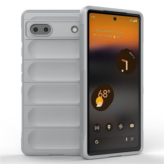 For Google Pixel 6a Soft TPU Anti-fall Phone Case Non-slip Wear-resistant Cell Phone Back Cover - Light Grey