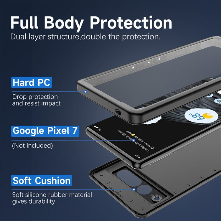 REDPEPPER For Google Pixel 7 Pro 5G IP68 Waterproof Anti-drop Phone Case Dustproof Phone Back Cover