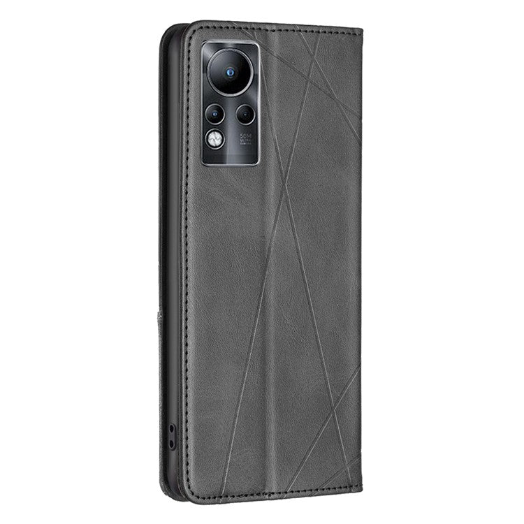 For Infinix Note 11 Case BF Imprinting Pattern Series-1 PU Leather Cover with Card Holder Stand - Black