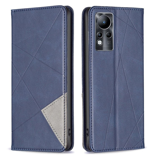For Infinix Note 11 Case BF Imprinting Pattern Series-1 PU Leather Cover with Card Holder Stand - Blue