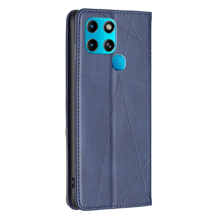 For Infinix Smart 6 / X6511B BF Imprinting Pattern Series-1 Flip Leather Phone Case Stand Cover with Card Holder - Blue