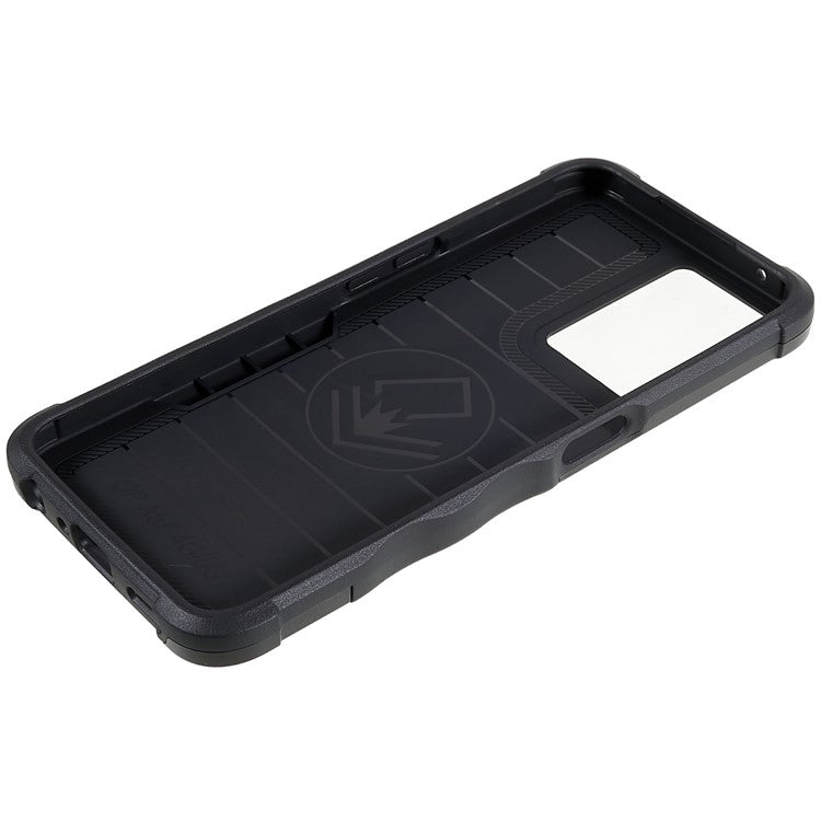 For Oppo A57 4G / A57s 4G / A57e 4G / A77 4G / A77 5G / A57 (2022) 5G / Realme Q5i / V23 5G / OnePlus Nord N20 SE 4G / Nord N300 5G PC+TPU Phone Case Ring Holder Kickstand Cover - Black