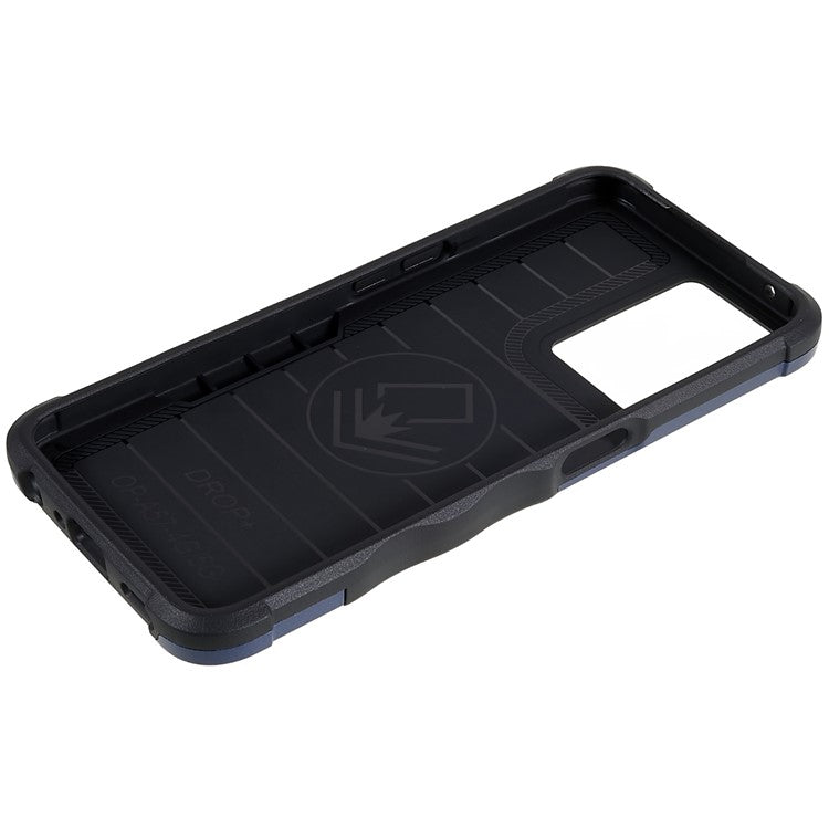 For Oppo A57 4G/A57s 4G/A57e 4G/A77 4G/A77 5G/A57 (2022) 5G/Realme Q5i/V23 5G/OnePlus Nord N20 SE 4G/Nord N300 5G PC+TPU Phone Case Ring Holder Kickstand Cover - Blue