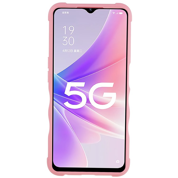For Oppo A57 4G/A57s 4G/A57e 4G/A77 4G/A77 5G/A57 (2022) 5G/Realme Q5i/V23 5G/OnePlus Nord N20 SE 4G/Nord N300 5G PC+TPU Phone Case Ring Holder Kickstand Cover - Pink