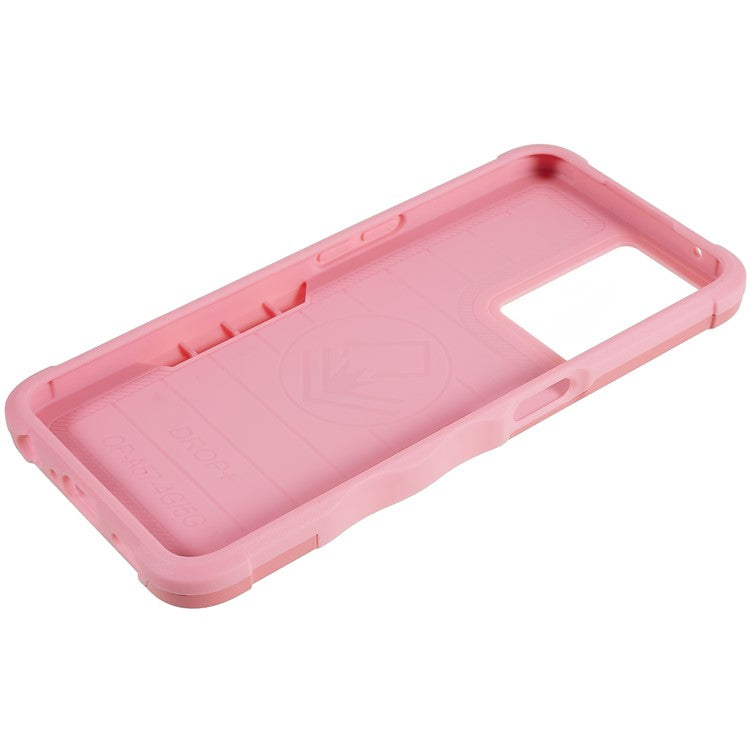 For Oppo A57 4G/A57s 4G/A57e 4G/A77 4G/A77 5G/A57 (2022) 5G/Realme Q5i/V23 5G/OnePlus Nord N20 SE 4G/Nord N300 5G PC+TPU Phone Case Ring Holder Kickstand Cover - Pink