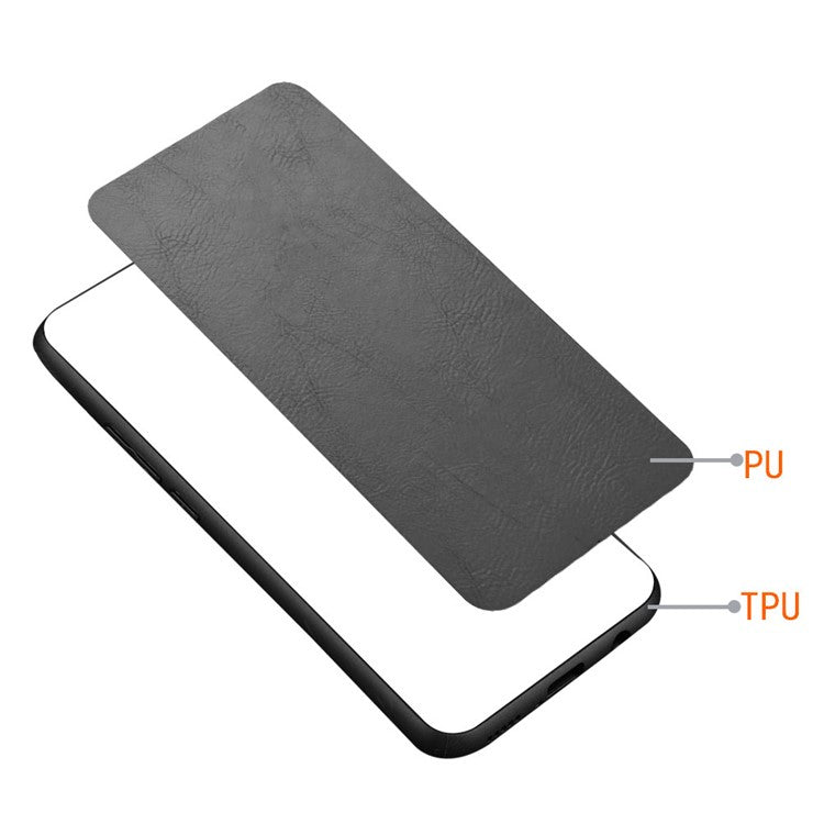 For Infinix Note 10 Pro X695 / Note 10 Pro NFC X695C Cowhide Texture Phone Back Cover PU Anti-Scratch Stitching Phone Case - Black