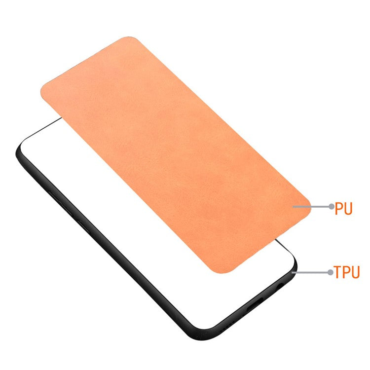 For Infinix Note 10 Pro X695 / Note 10 Pro NFC X695C Cowhide Texture Phone Back Cover PU Anti-Scratch Stitching Phone Case - Yellow