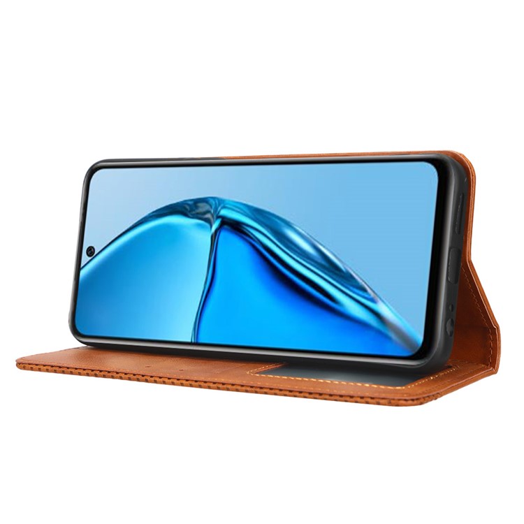 For Infinix Hot 20 4G / X682B Retro Texture Phone Case Imprinted Pattern PU Leather Wallet Phone Cover - Brown