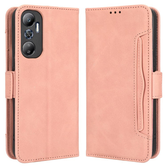For Infinix Hot 20 4G / X682B Phone Cover Stand Multiple Card Slots PU Leather Wallet Case - Pink