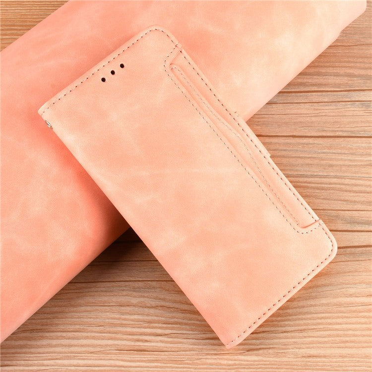For Infinix Hot 20 4G / X682B Phone Cover Stand Multiple Card Slots PU Leather Wallet Case - Pink