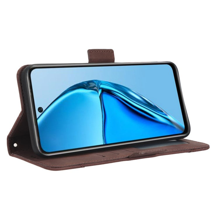For Infinix Hot 20 4G / X682B Phone Cover Stand Multiple Card Slots PU Leather Wallet Case - Brown