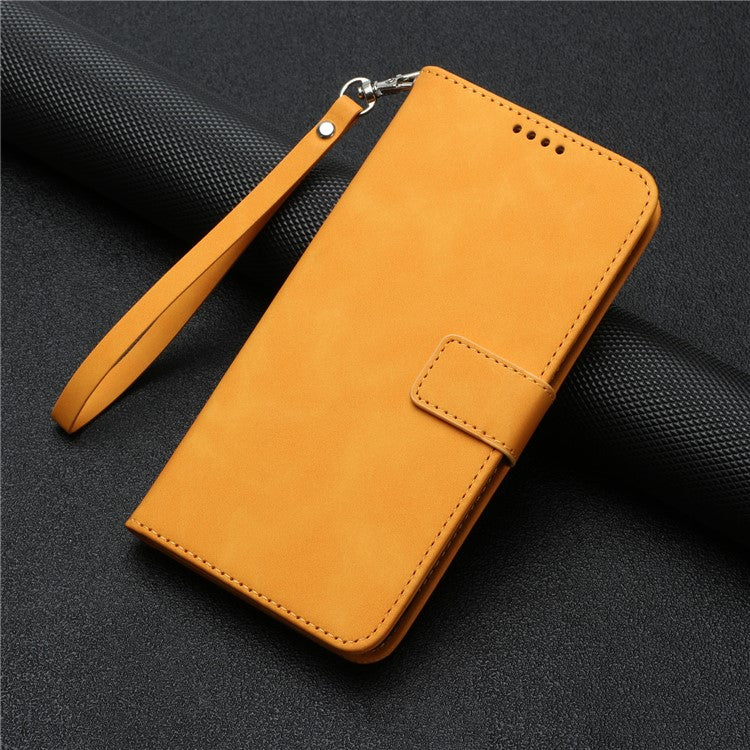 For Google Pixel 7 Pro 5G Wallet Phone Stand Cover Magnetic Clasp PU Leather Stand Cell Phone Case with Strap - Yellow