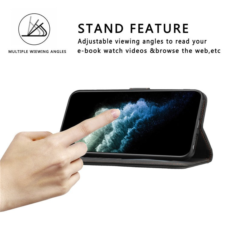 For Google Pixel 7 5G Anti-scratch Mobile Phone Case Magnetic Clasp PU Leather Stand Flip Wallet Cover with Strap - Black