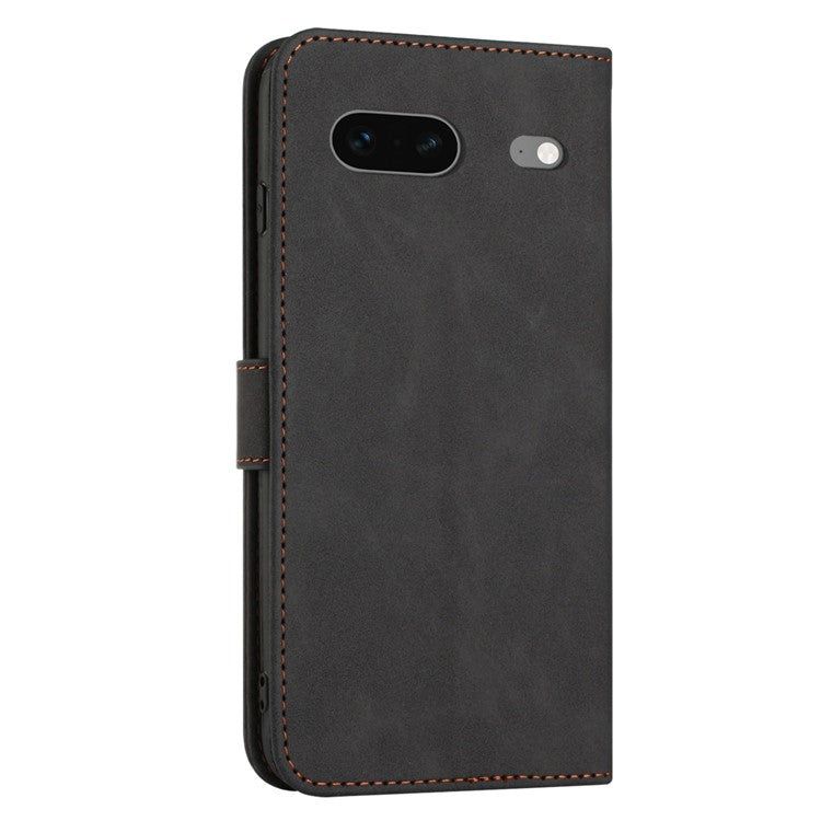 For Google Pixel 7 5G Anti-scratch Mobile Phone Case Magnetic Clasp PU Leather Stand Flip Wallet Cover with Strap - Black