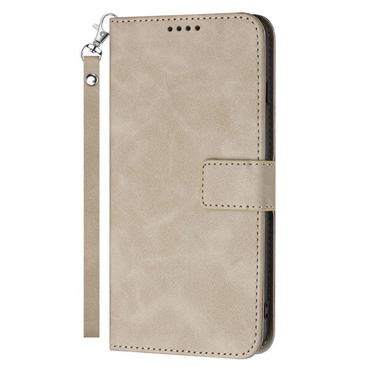 For Google Pixel 7 5G Anti-scratch Mobile Phone Case Magnetic Clasp PU Leather Stand Flip Wallet Cover with Strap - Khaki