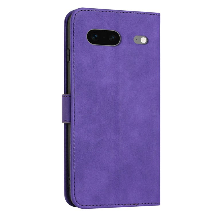 For Google Pixel 7 5G Anti-scratch Mobile Phone Case Magnetic Clasp PU Leather Stand Flip Wallet Cover with Strap - Purple
