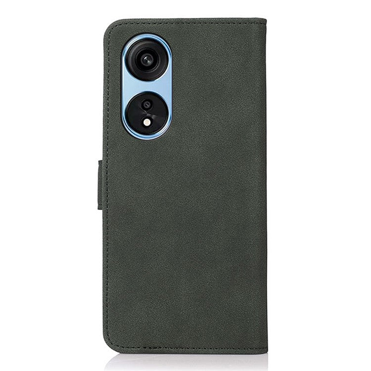 KHAZNEH PU Leather Phone Case for Oppo A1 Pro 5G / Reno8 T 5G, Textured Anti-Scratch Magnetic Wallet Phone Cover with Stand - Green