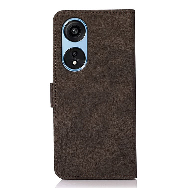 KHAZNEH PU Leather Phone Case for Oppo A1 Pro 5G / Reno8 T 5G, Textured Anti-Scratch Magnetic Wallet Phone Cover with Stand - Brown