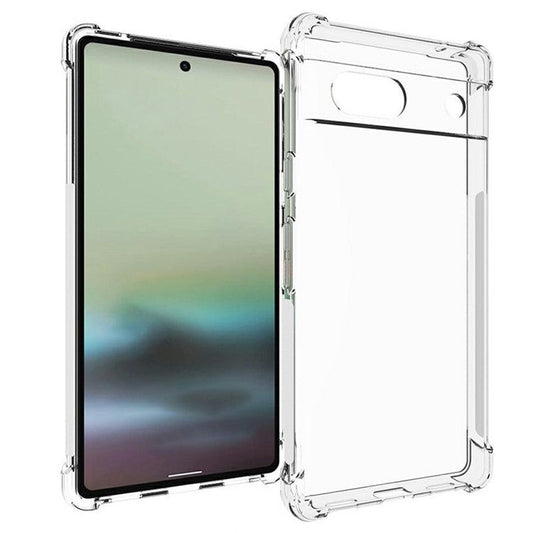 For Google Pixel 7A Non-slip Shockproof Phone Case Thickened Four Corner Protection Transparent Soft TPU Back Cover
