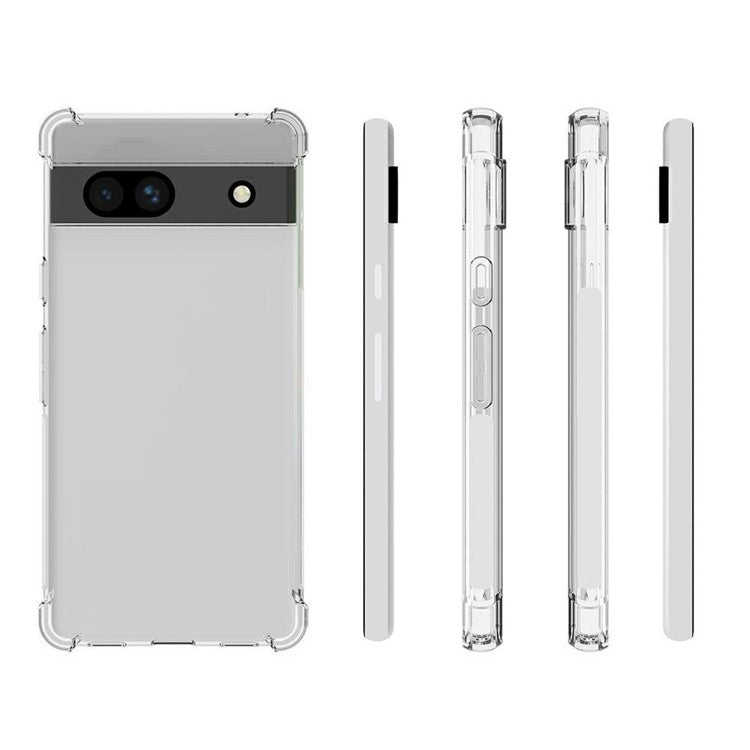 For Google Pixel 7A Non-slip Shockproof Phone Case Thickened Four Corner Protection Transparent Soft TPU Back Cover