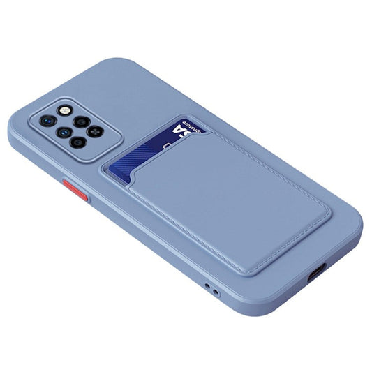For Infinix Note 10 Pro Card Holder Drop-Proof TPU Case Protective Cell Phone Cover - Baby Blue