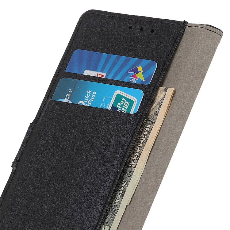 Textured Phone Case for Oppo A1 Pro 5G / Reno8 T 5G, Full Coverage PU Leather Stand Shell Folio Flip Wallet Cover - Black
