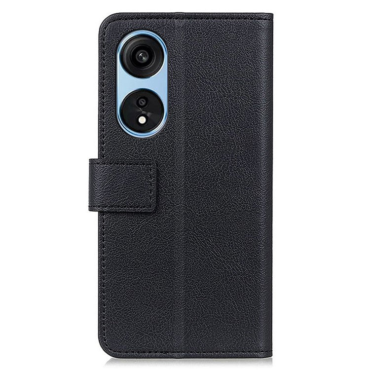 Textured Phone Case for Oppo A1 Pro 5G / Reno8 T 5G, Full Coverage PU Leather Stand Shell Folio Flip Wallet Cover - Black