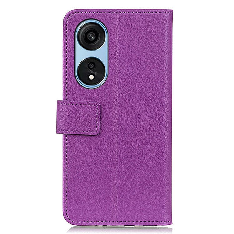 Textured Phone Case for Oppo A1 Pro 5G / Reno8 T 5G, Full Coverage PU Leather Stand Shell Folio Flip Wallet Cover - Purple