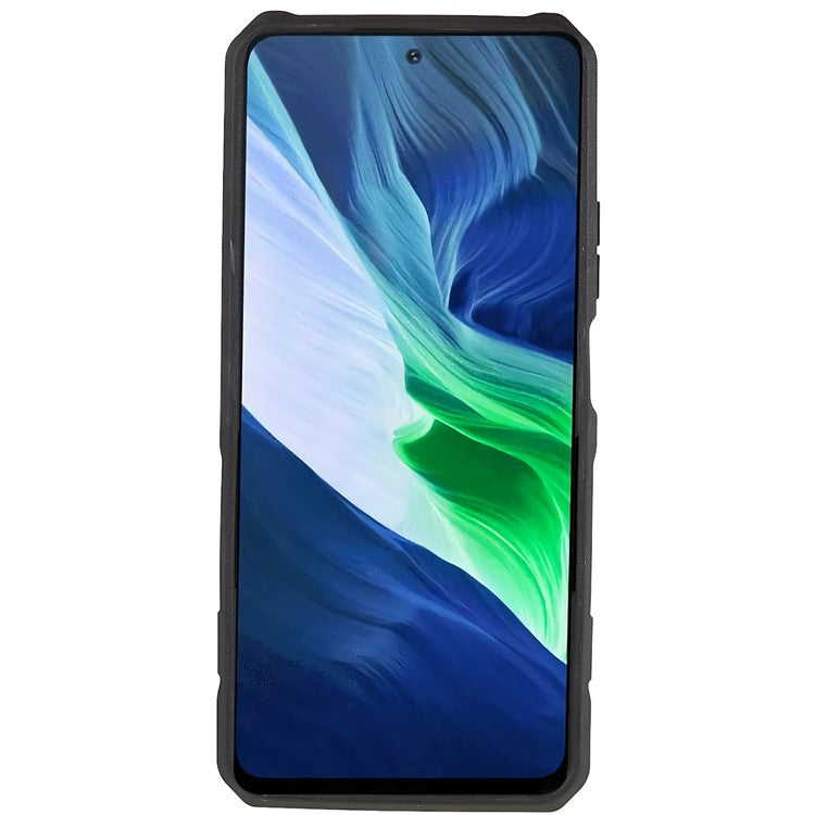 For Infinix Note 10 Pro Belt Clip Kickstand Phone Case Cover Hard PC Soft TPU Rugged Drop Shockproof Protective Cover - Black