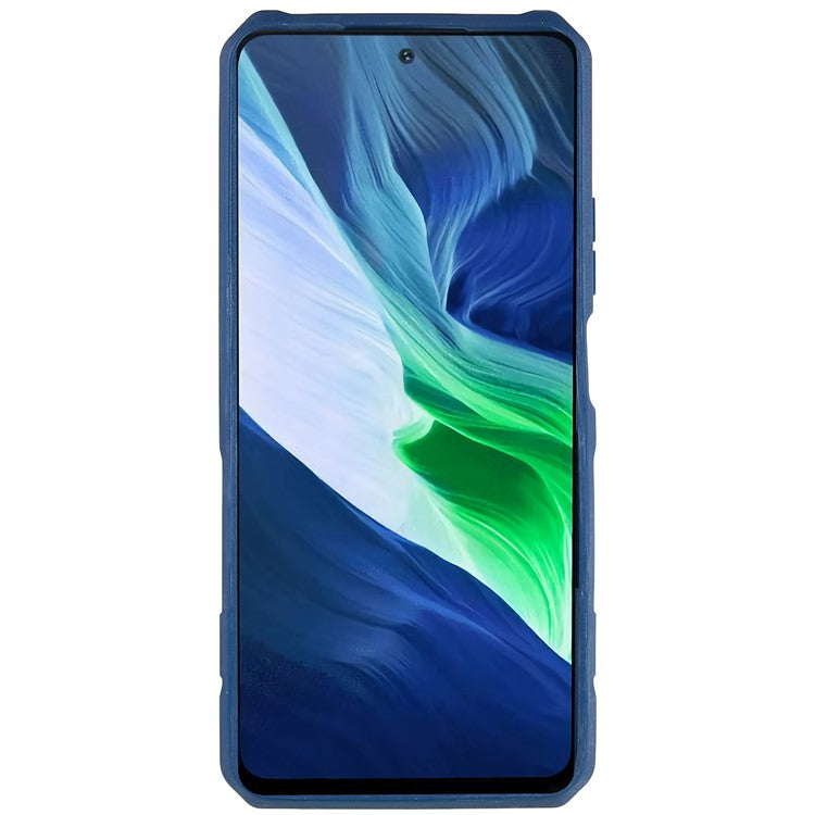 For Infinix Note 10 Pro Belt Clip Kickstand Phone Case Cover Hard PC Soft TPU Rugged Cover - Blue