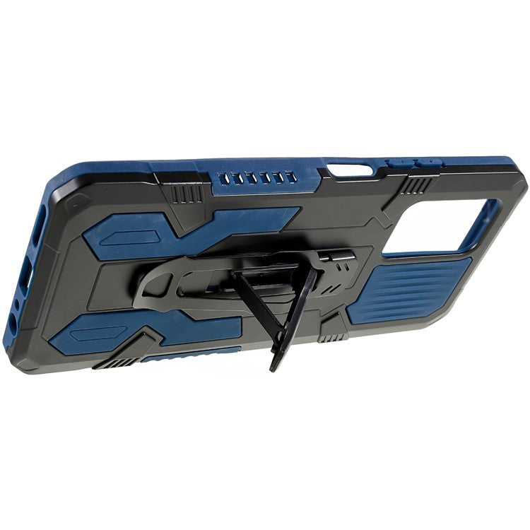 For Infinix Note 10 Pro Belt Clip Kickstand Phone Case Cover Hard PC Soft TPU Rugged Cover - Blue