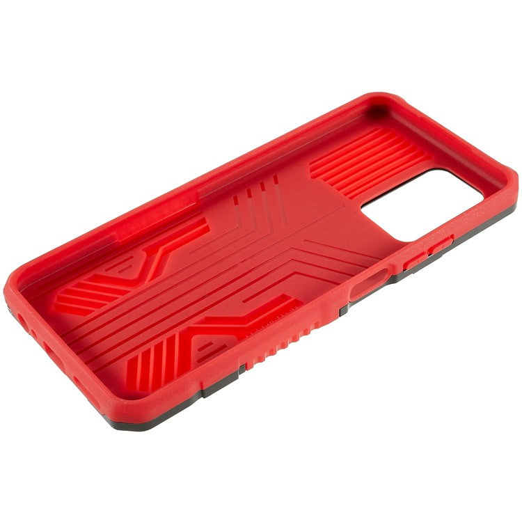 For Infinix Note 10 Pro Belt Clip Kickstand Phone Case Cover Hard PC Soft TPU Rugged Cover - Red