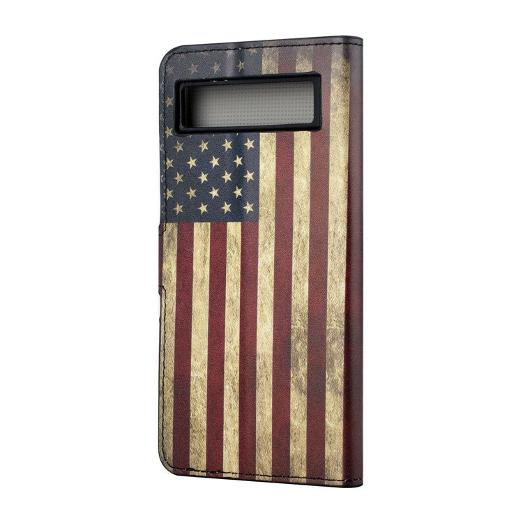 For Google Pixel 7a Pattern Printing PU Leather Wallet Cover Stand Magnetic Closure Protective Phone Case - The American Flag