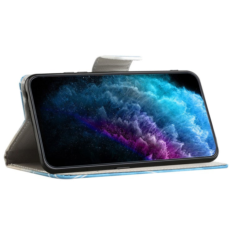 For Samsung Galaxy A34 5G Pattern Printing PU Leather Flip Folio Case Cross Texture Shockproof TPU Inner Shell Wallet Stand Phone Cover - Tower