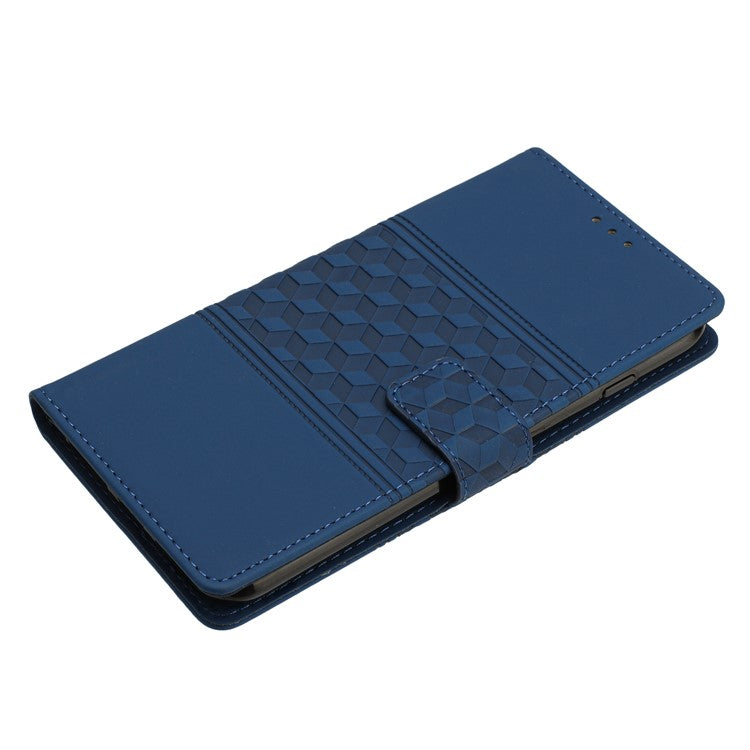 Phone Cover for Oppo A74 5G / A54 5G / A93 5G, Skin-touch Feeling Wallet Retro Imprinted Pattern Stand Leather Drop-proof Mobile Phone Case - Blue